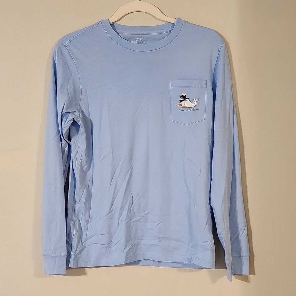 Vineyard Vines Size L / 16  long sleeve shirt Happy Holidays Christmas